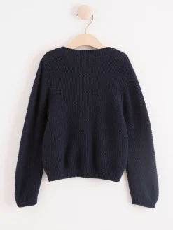 Tröjor & Cardigans>Lindex Mosstickad Cardigan Navy