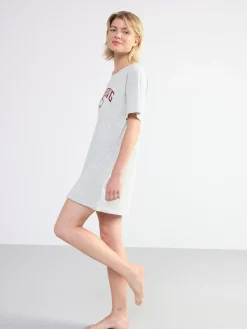 Nattplagg>Lindex Nattlinne I T-Shirt-Modell Light Grey Melange