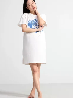 Nattplagg>Lindex Nattlinne I T-Shirt-Modell Off White