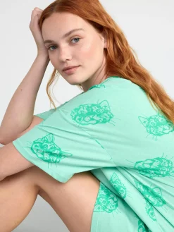 Nattplagg>Lindex Nattlinne I T-Shirt-Modell Green