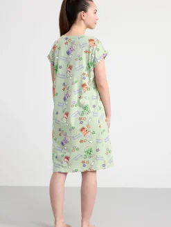 Nattplagg>Lindex Nattlinne Med Heltackande Monster Light Dusty Green