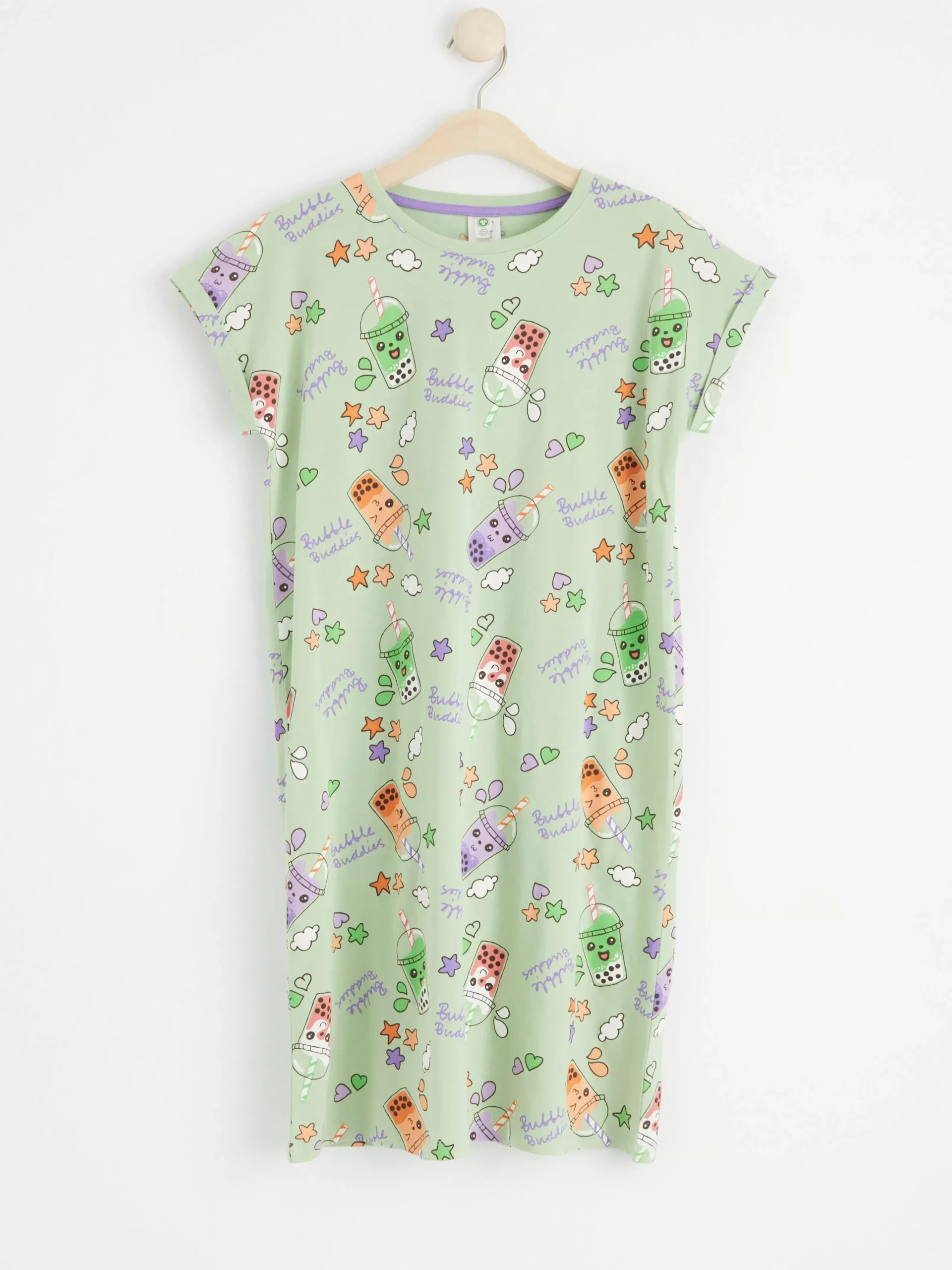 Nattplagg>Lindex Nattlinne Med Heltackande Monster Light Dusty Green