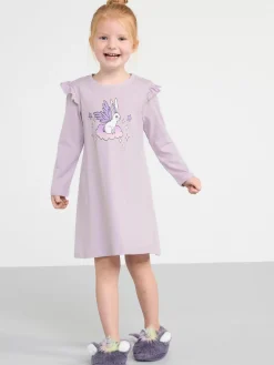 Nattplagg>Lindex Nattlinne Med Tryck Light Lilac