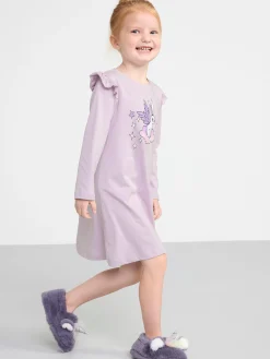 Nattplagg>Lindex Nattlinne Med Tryck Light Lilac