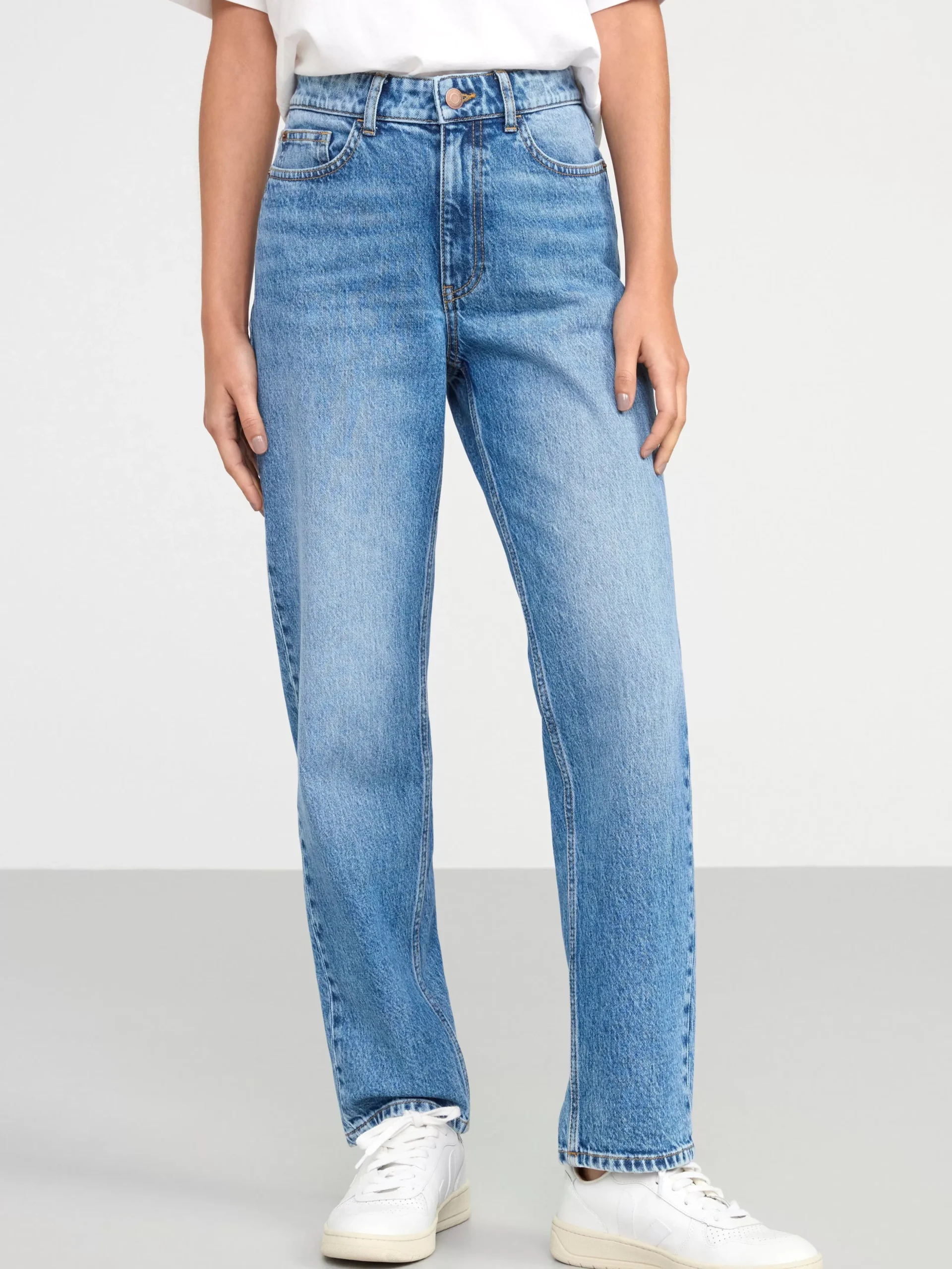Jeans>Lindex Nea Croppade Raka Jeans Denim Blue