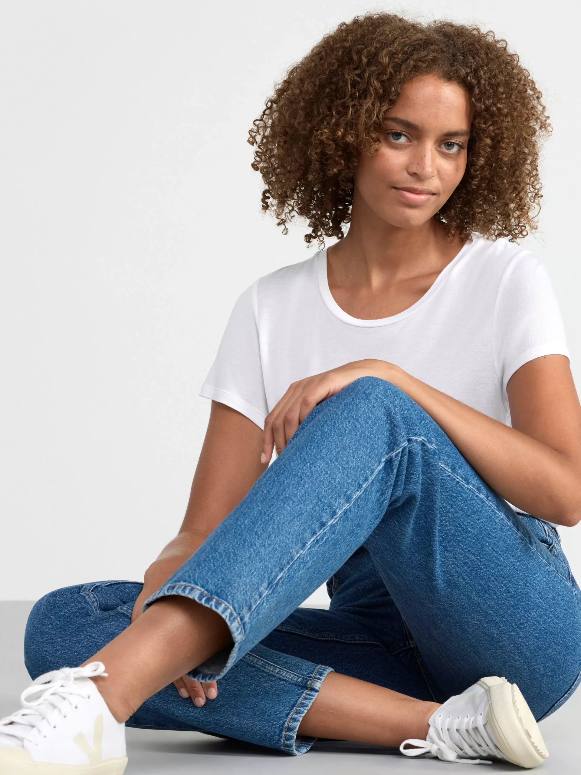 Jeans>Lindex Nea Croppade Raka Jeans Denim Blue
