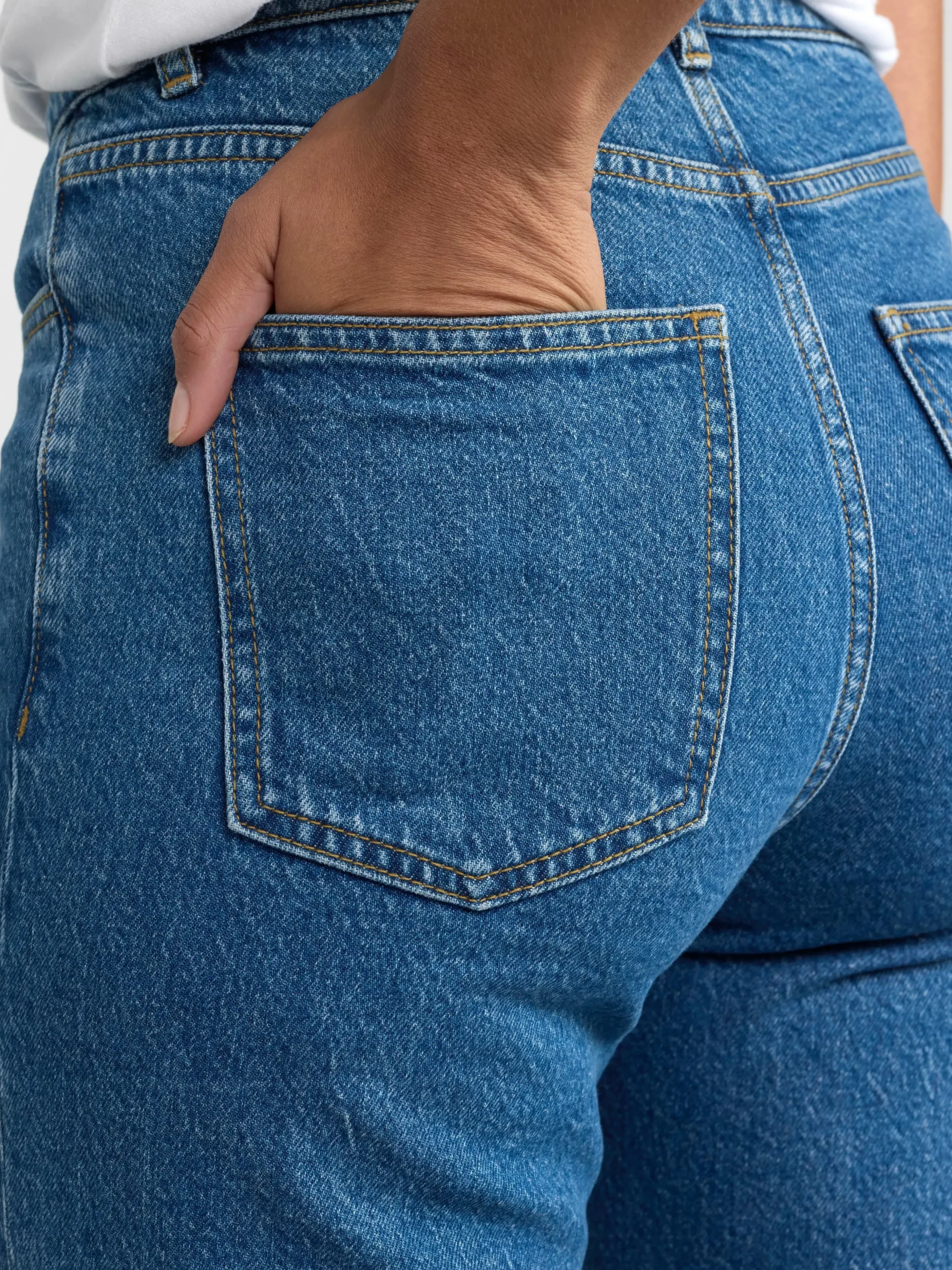 Jeans>Lindex Nea Croppade Raka Jeans Denim Blue