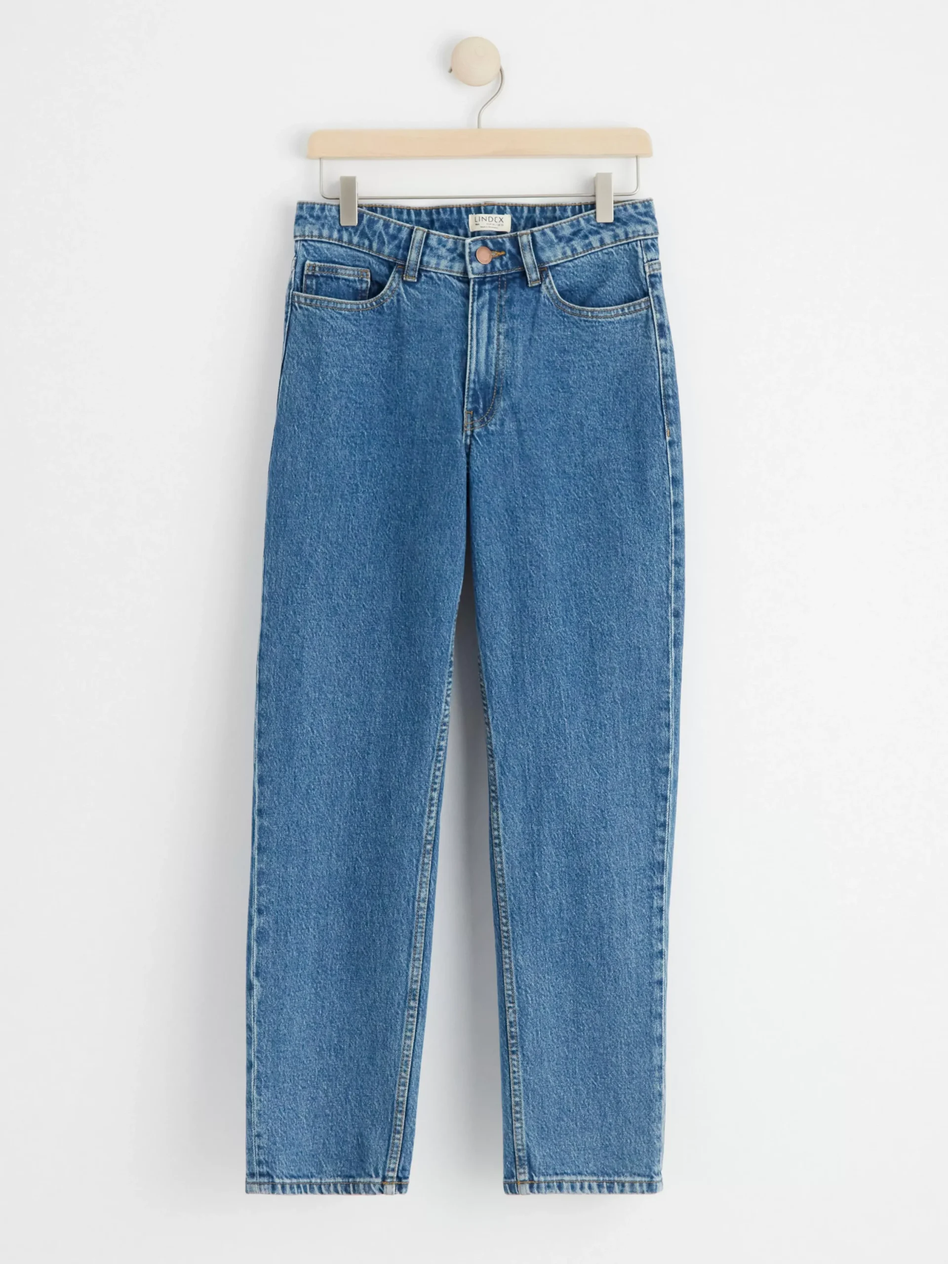 Jeans>Lindex Nea Croppade Raka Jeans Denim Blue