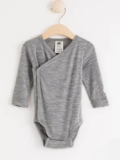Bodies>Lindex Omlottbody I Merinoull Grey Melange