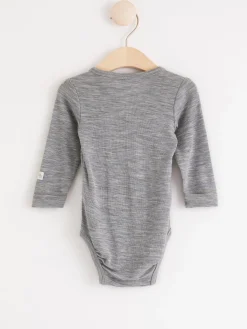 Bodies>Lindex Omlottbody I Merinoull Grey Melange