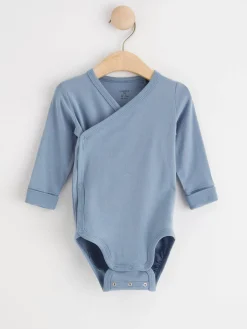 Bodies>Lindex Omlottbody Med Langa Armar Dusty Blue