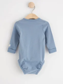 Bodies>Lindex Omlottbody Med Langa Armar Dusty Blue