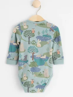 Bodies>Lindex Omlottbody Med Skogsdjur Light Dusty Aqua
