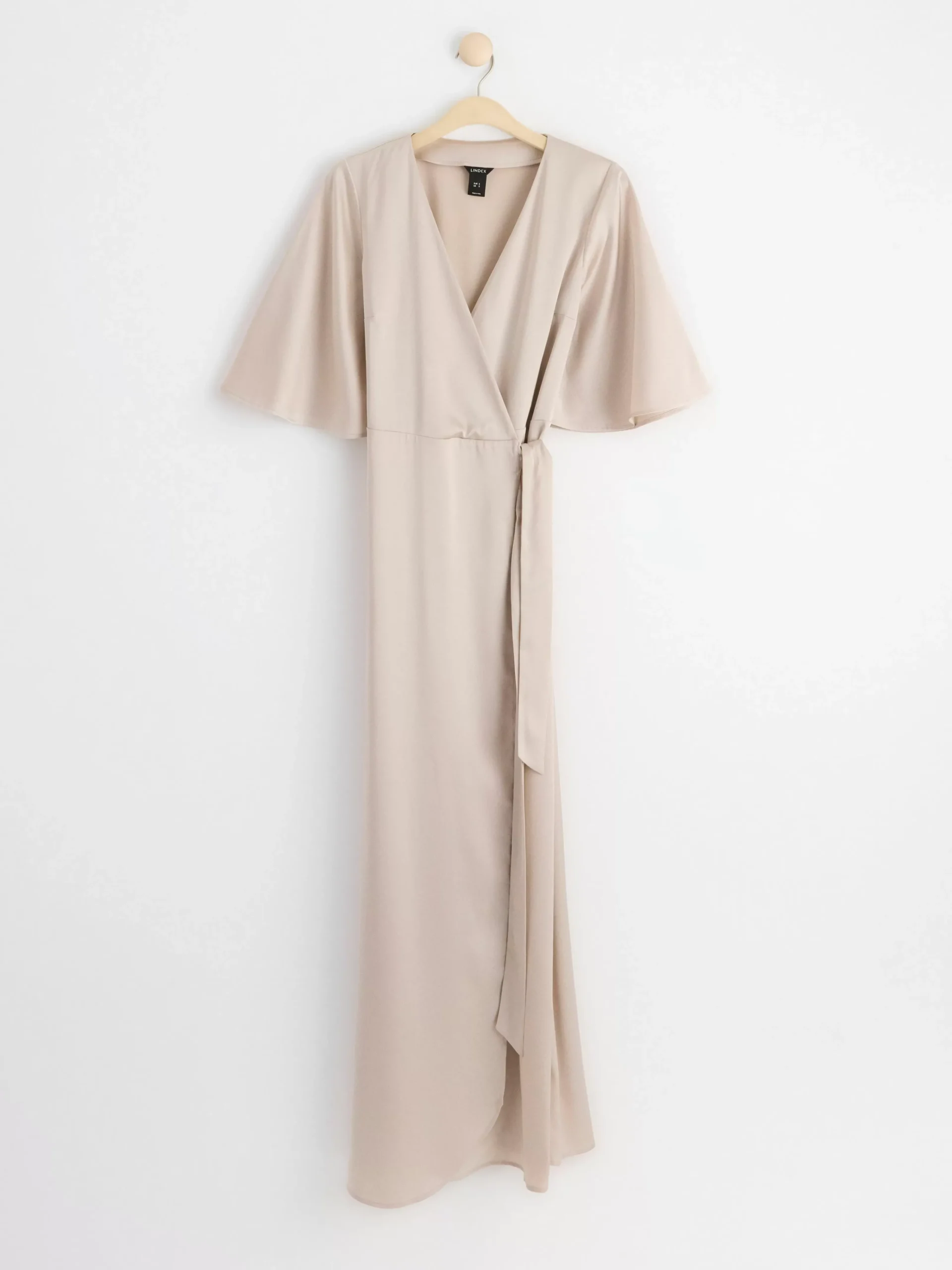 Klänningar>Lindex Omlottklanning I Satin Light Dusty Grey