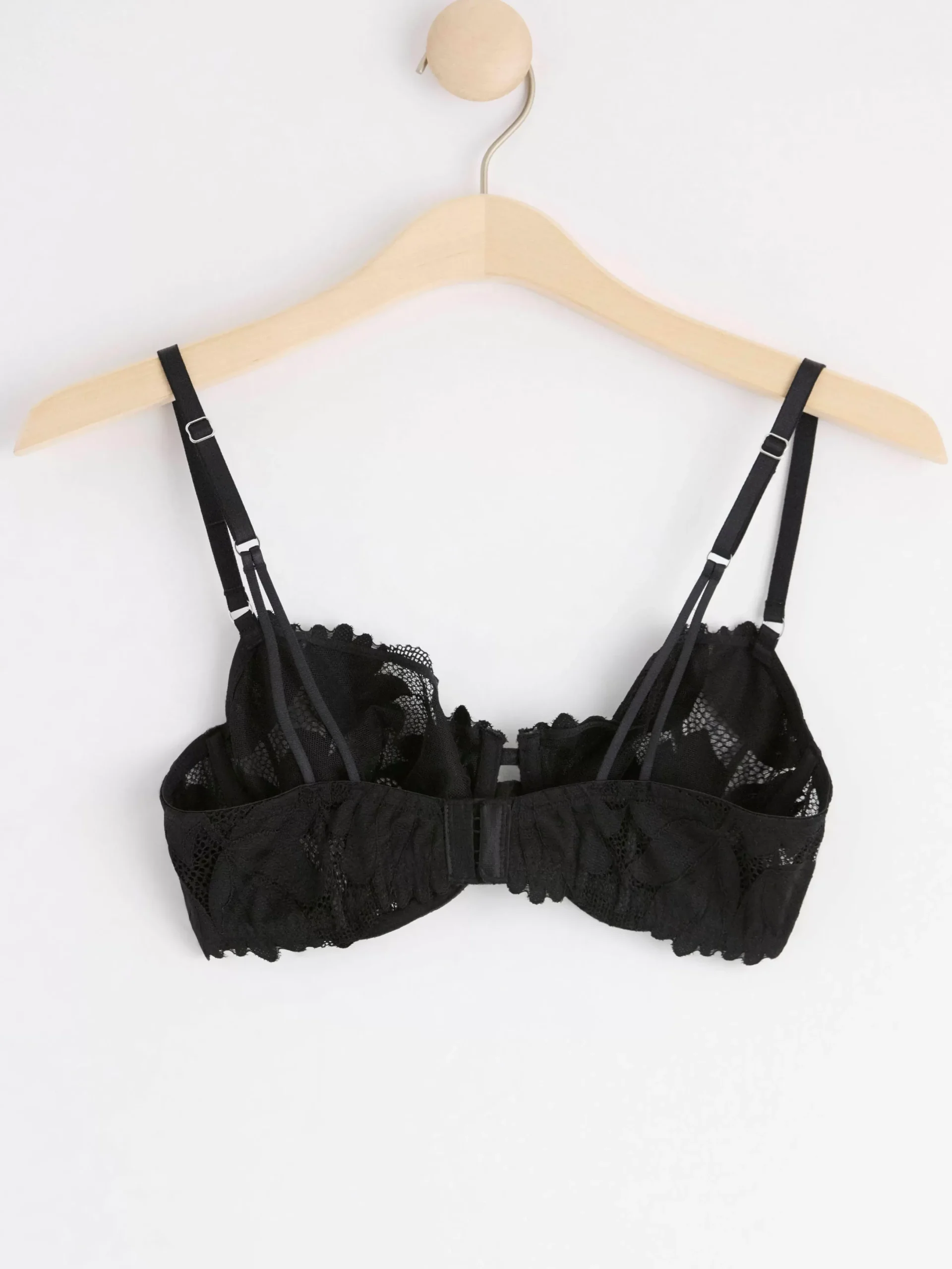 Bh>Lindex Ovadderad Bh Med Mesh Och Spets Black