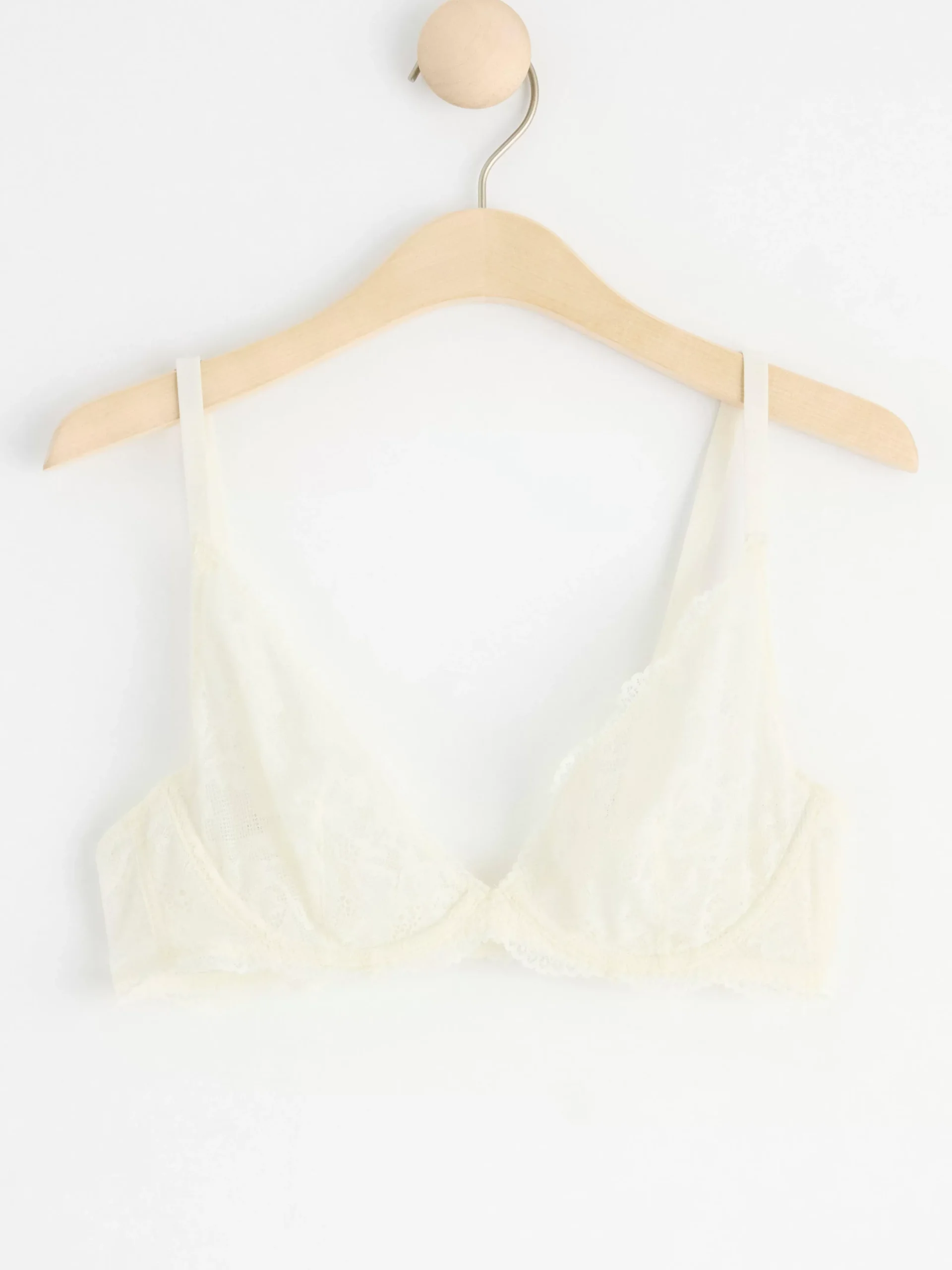 Bh>Lindex Ovadderad Bh Med Spets Light Dusty White