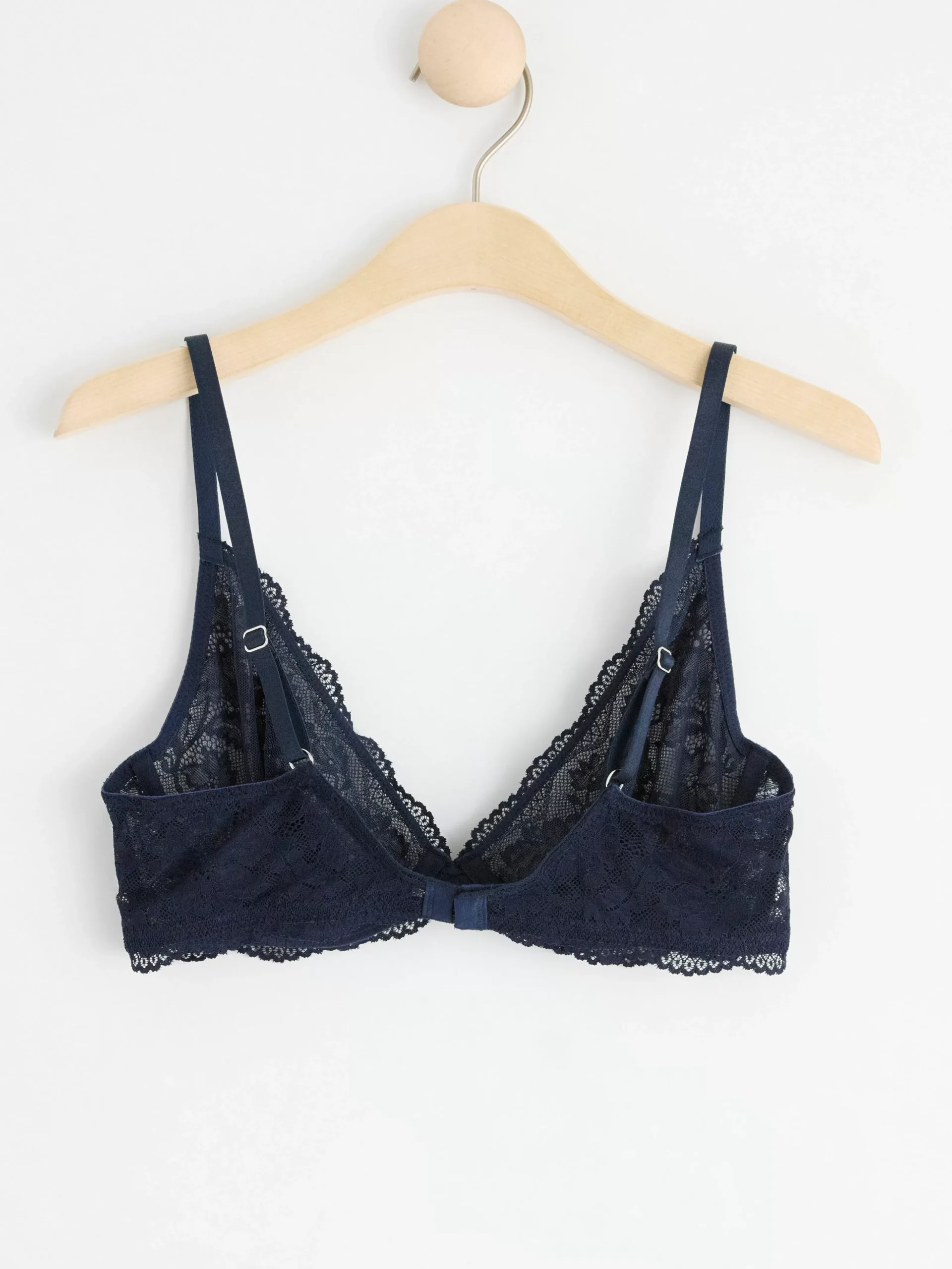 Bh>Lindex Ovadderad Bh Med Spets Navy