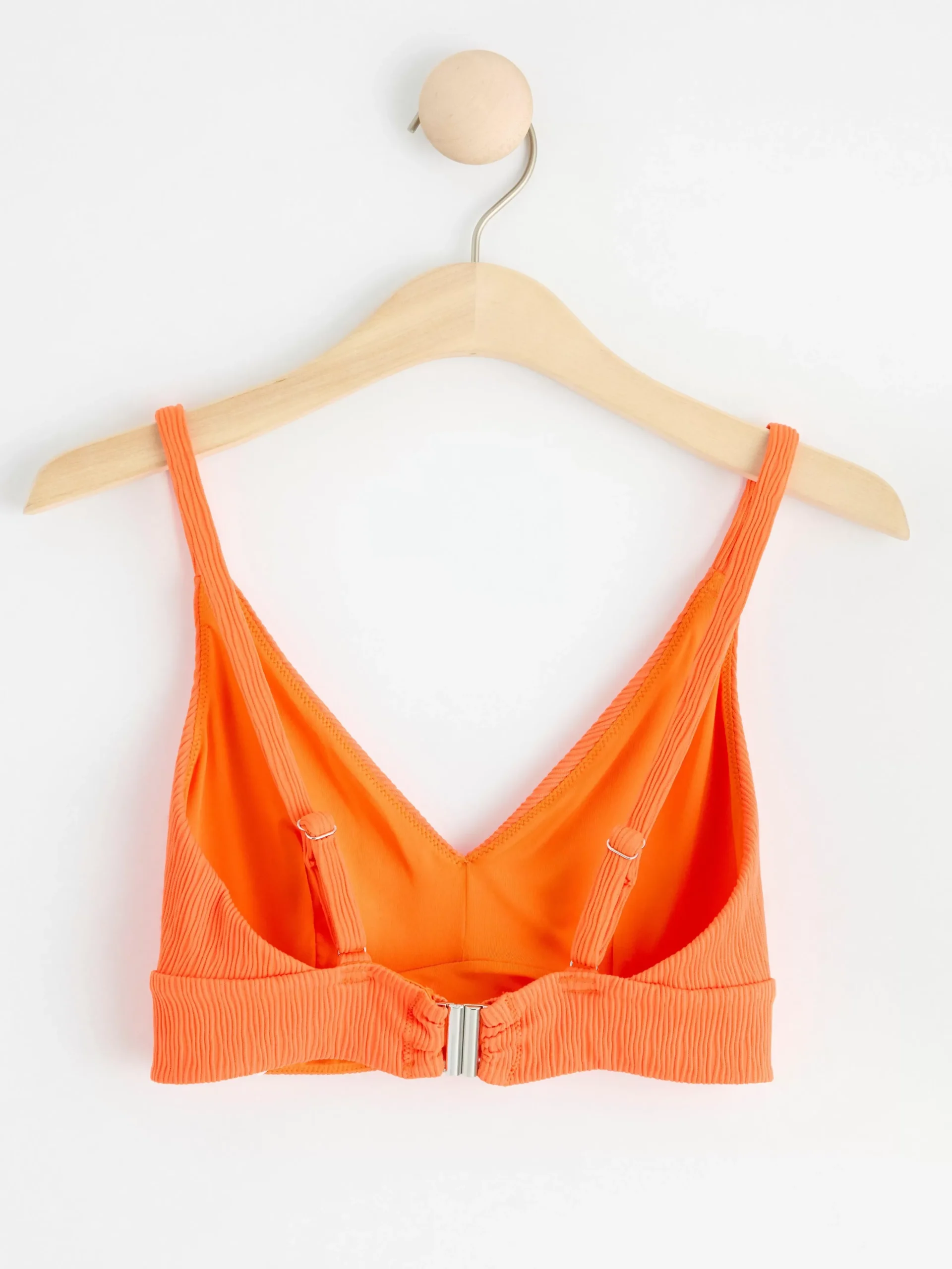 Badkläder>Lindex Ovadderad Bikinitopp Med Krinklad Struktur Dark Orange