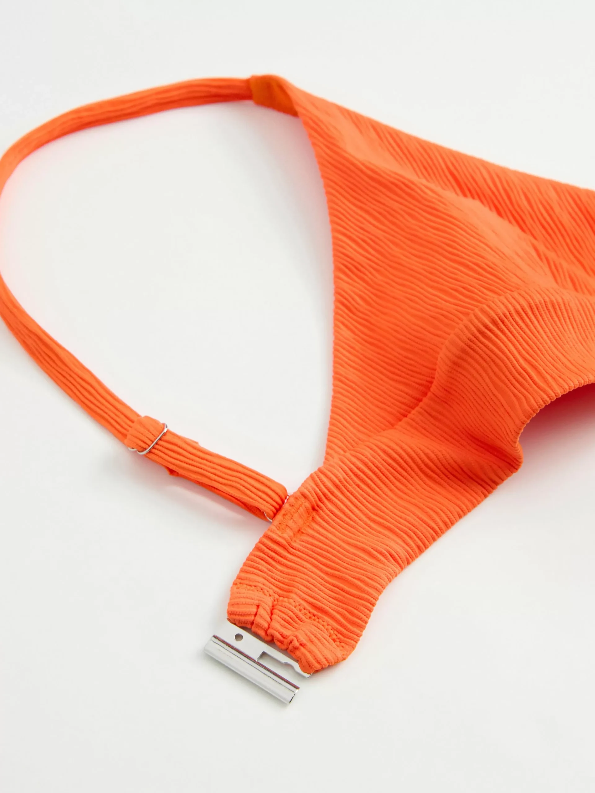 Badkläder>Lindex Ovadderad Bikinitopp Med Krinklad Struktur Dark Orange