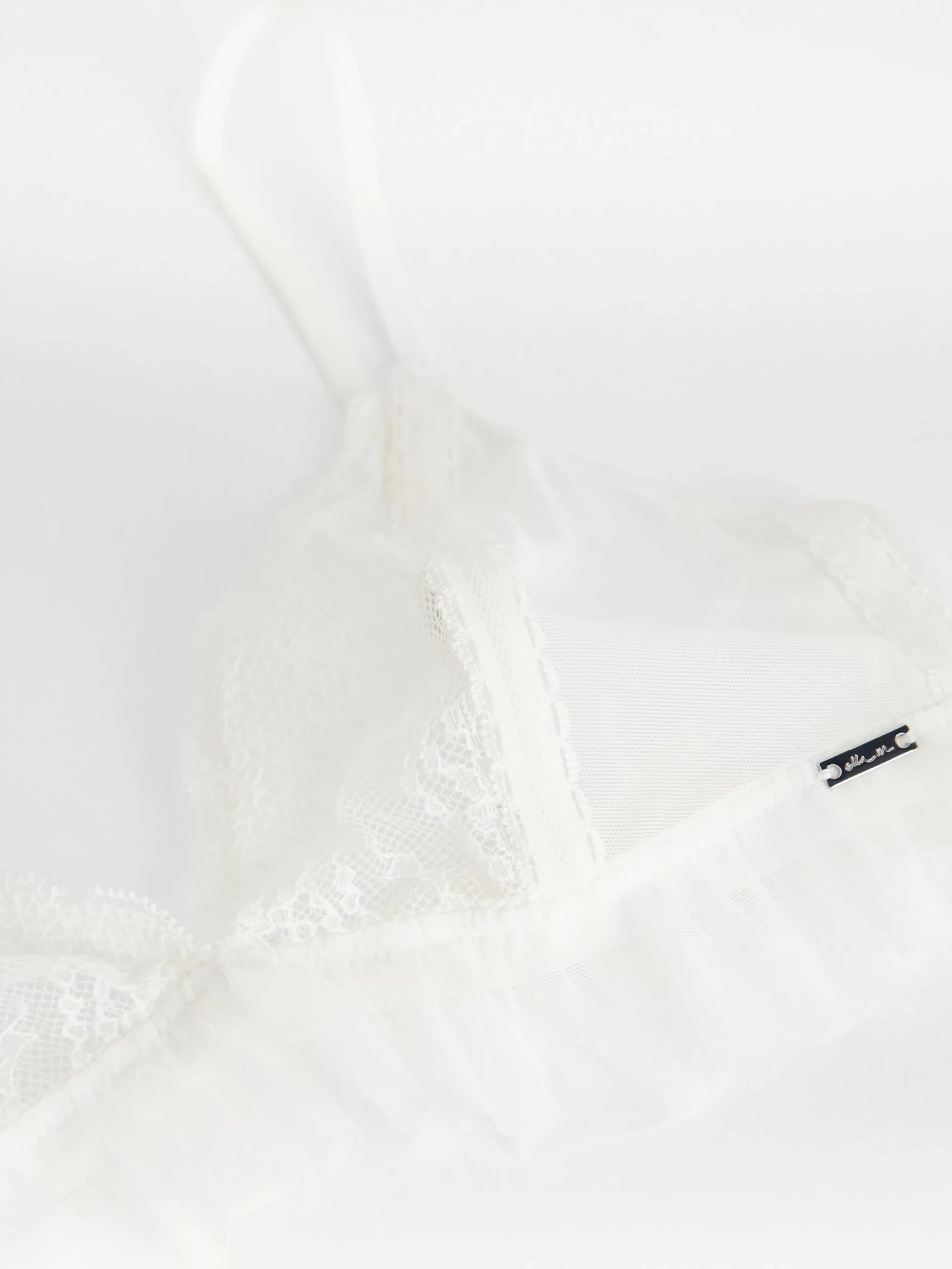 Bh>Lindex Ovadderad Bralette Med Spets Light White