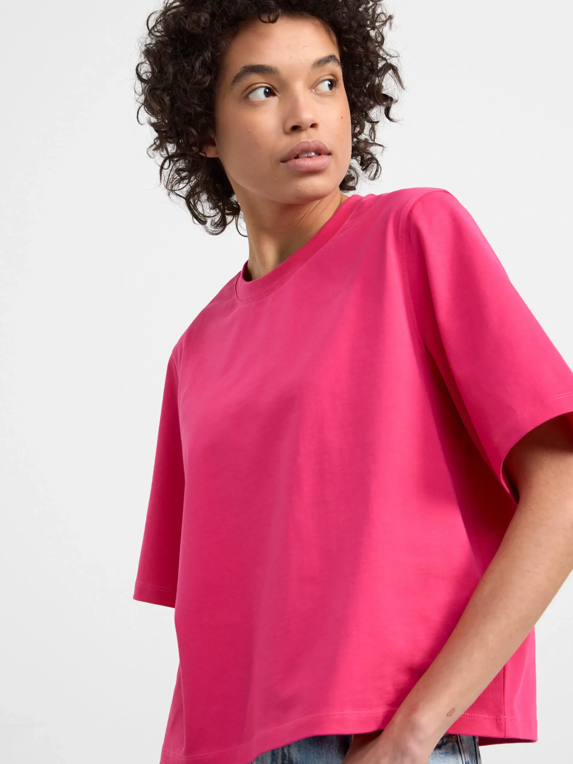 Toppar & T-Shirts>Lindex Oversized T-Shirt Strong Pink