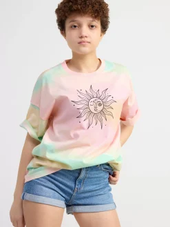 Toppar & T-Shirts>Lindex Oversized T-Shirt Med Tryck Off White