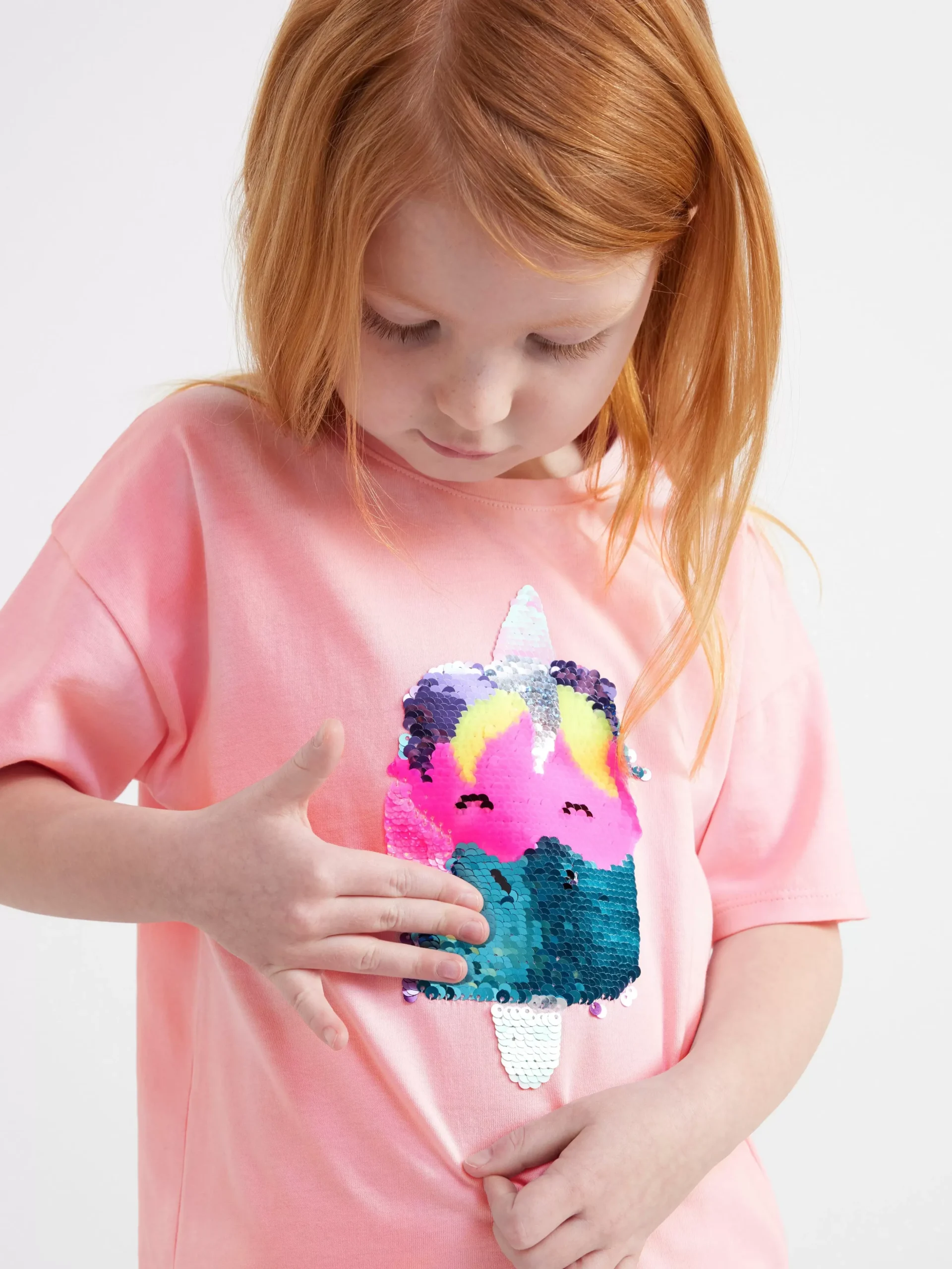 Toppar & T-Shirts>Lindex Oversized T-Shirt Med Vandbara Paljetter Light Pink