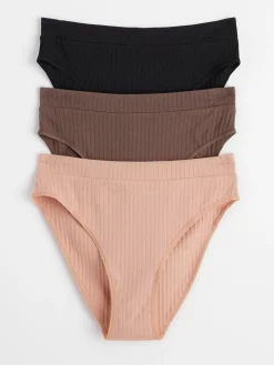 Trosor>Lindex 3-Pack Bikini Trosa High Waist Dark Dusty Brown