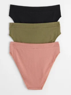 Trosor>Lindex 3-Pack Bikini Trosa High Waist Light Dusty Khaki