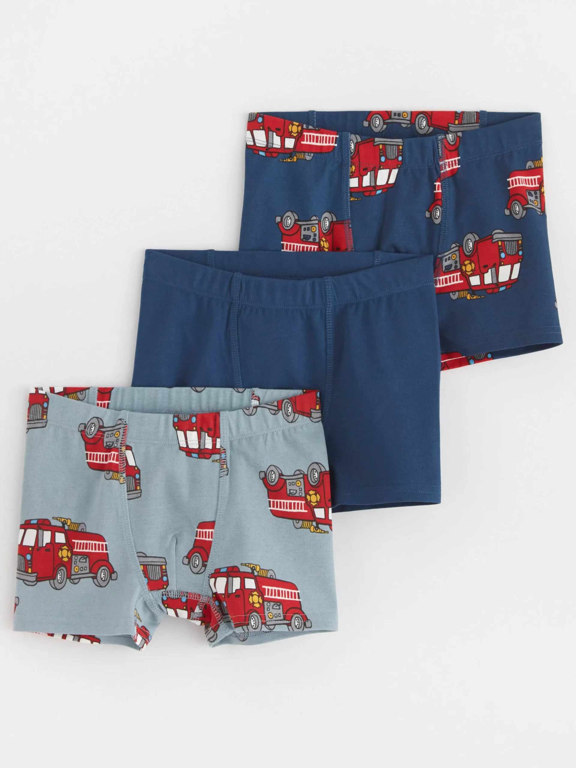 Underkläder>Lindex 3-Pack Boxershorts Med Brandbilar Light Dusty Blue
