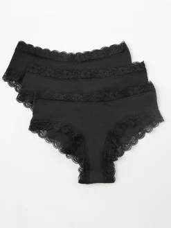Trosor>Lindex 3-Pack Brazilian Regular Trosa Black