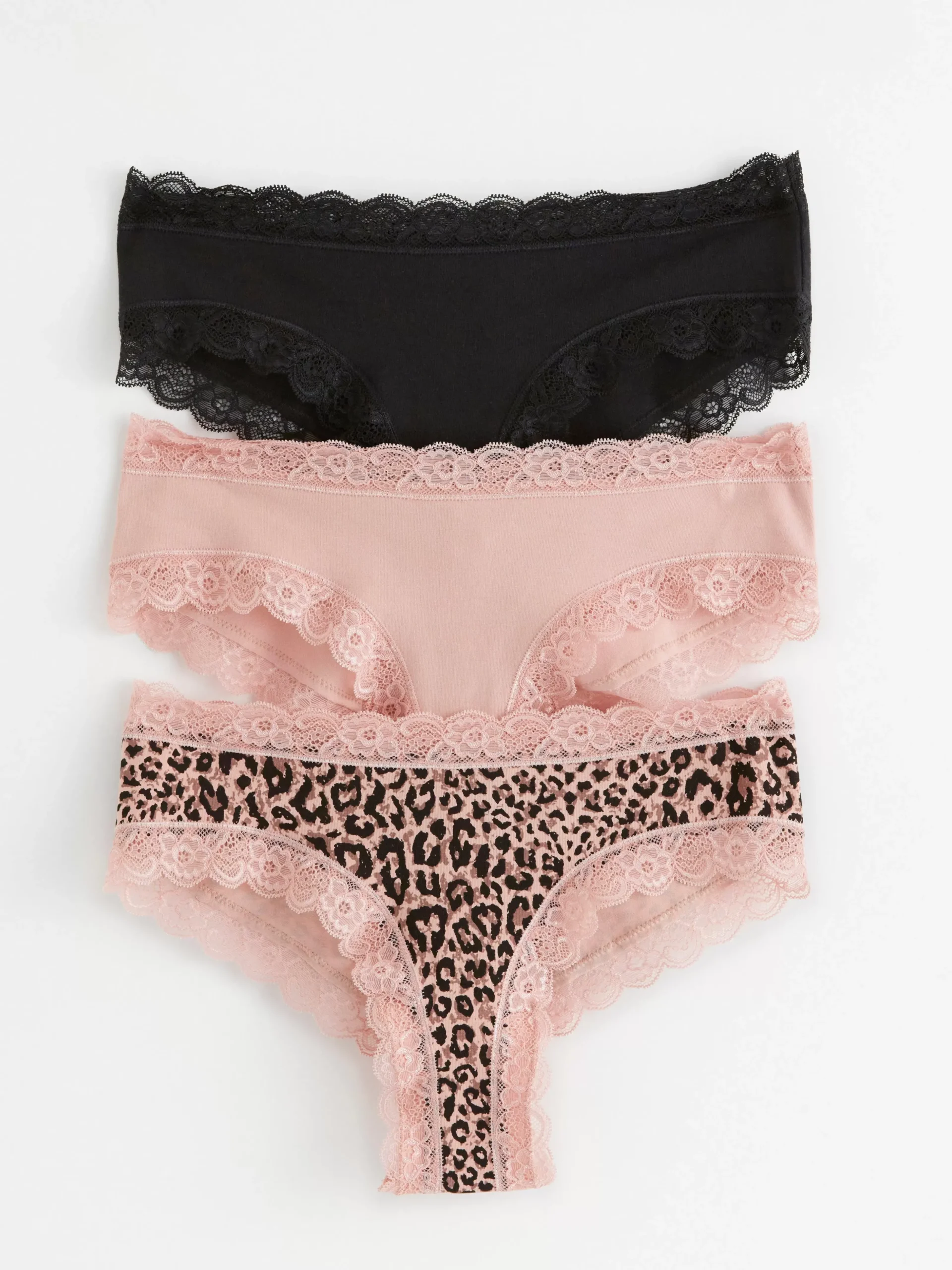 Trosor>Lindex 3-Pack Brazilian Trosa Regular Waist Dusty Pink