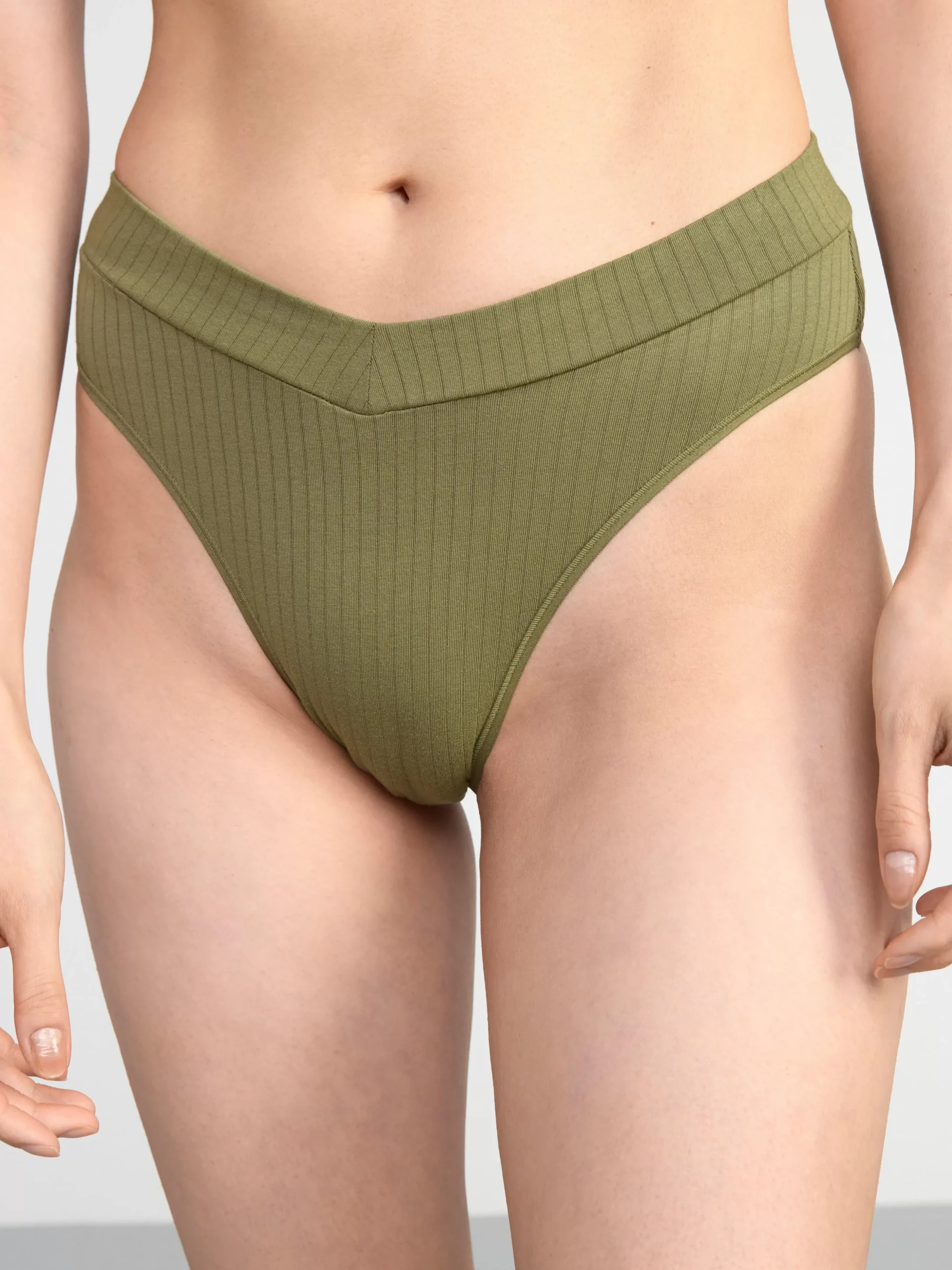 Trosor>Lindex 3-Pack Brazilian Trosor Midi Waist Light Dusty Khaki