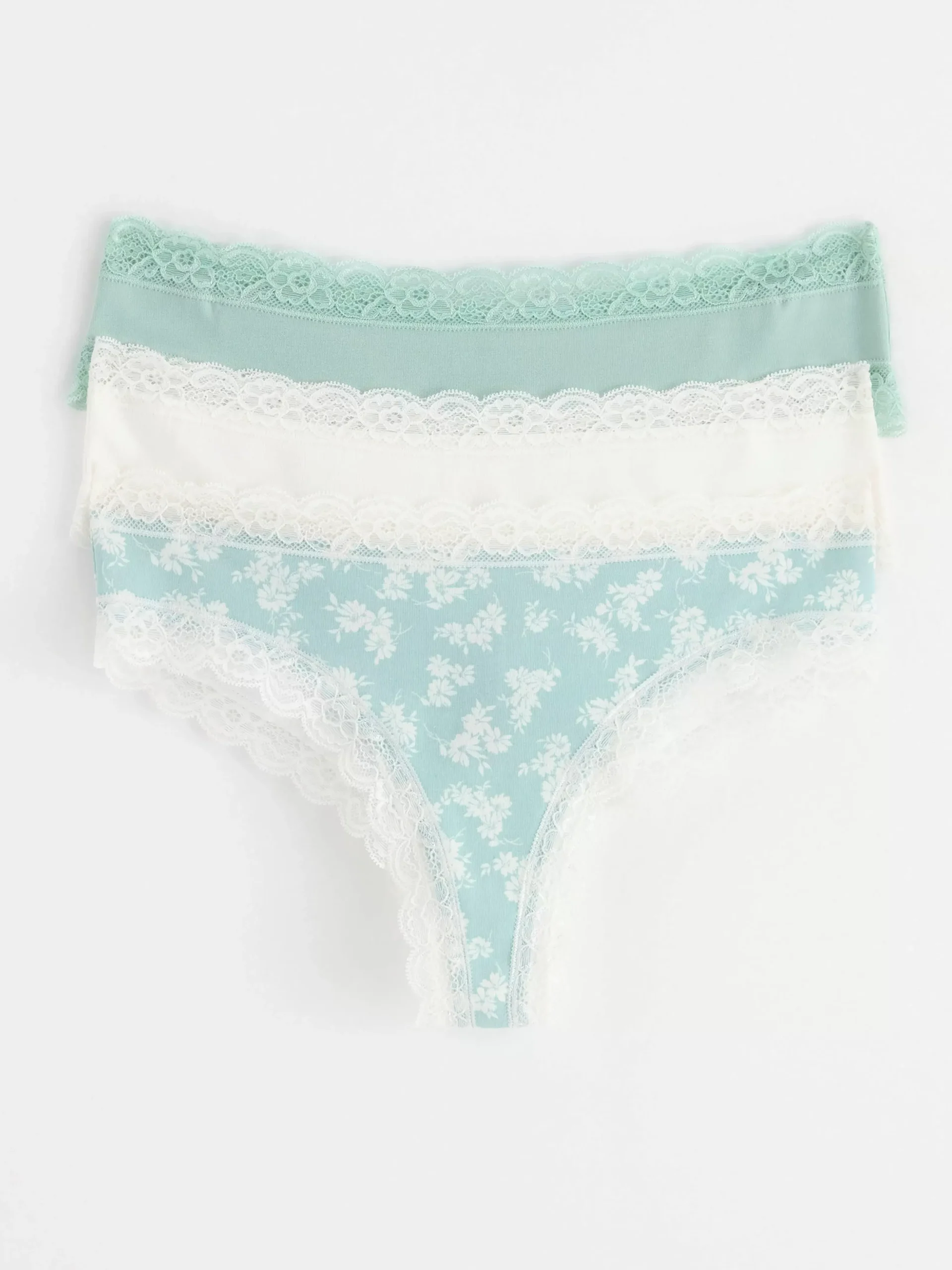 Trosor>Lindex 3-Pack Brazilian Trosor Regular Waist Light Dusty Turquoise