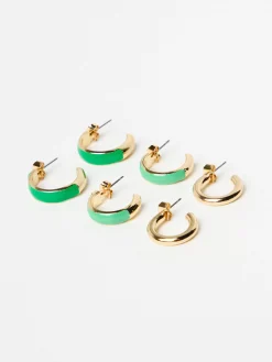 Accessoarer>Lindex 3-Pack Creolorhangen Green