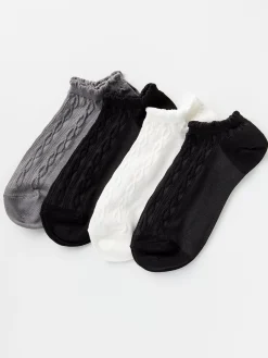 Strumpor>Lindex 4-Pack Footies Grey Melange
