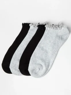 Strumpor>Lindex 4-Pack Footies Black
