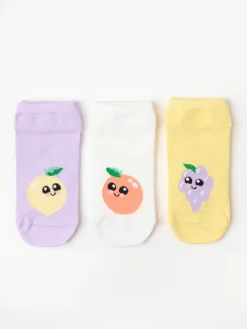 Underkläder>Lindex 3-Pack Footies Med Frukter Light Yellow