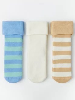 Strumpor & Strumpbyxor>Lindex 3-Pack Frottestrumpor Light Blue