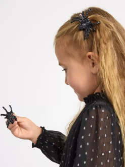 Accessoarer>Lindex 2-Pack Harspannen Med Glitterspindlar Black
