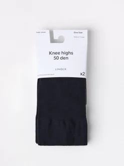Strumpor>Lindex 2-Pack Knastrumpor, 50 Denier Black