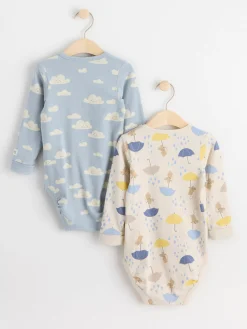Bodies>Lindex 2-Pack Langarmade Bodies Med Monster Light Dusty Blue