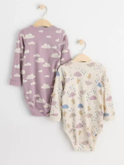 Bodies>Lindex 2-Pack Langarmade Bodies Med Monster Light Dusty Lilac