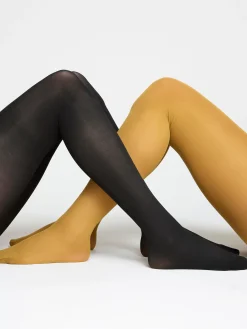 Strumpbyxor & Leggings>Lindex 2-Pack Matta Strumpbyxor I 50 Denier Dark Dusty Yellow