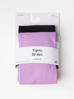 Strumpbyxor & Leggings>Lindex 2-Pack Matta Strumpbyxor I 50 Denier Dusty Lilac