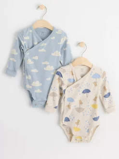 Bodies>Lindex 2-Pack Omlottbodies Med Monster Light Dusty Blue