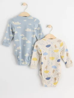 Bodies>Lindex 2-Pack Omlottbodies Med Monster Light Dusty Blue