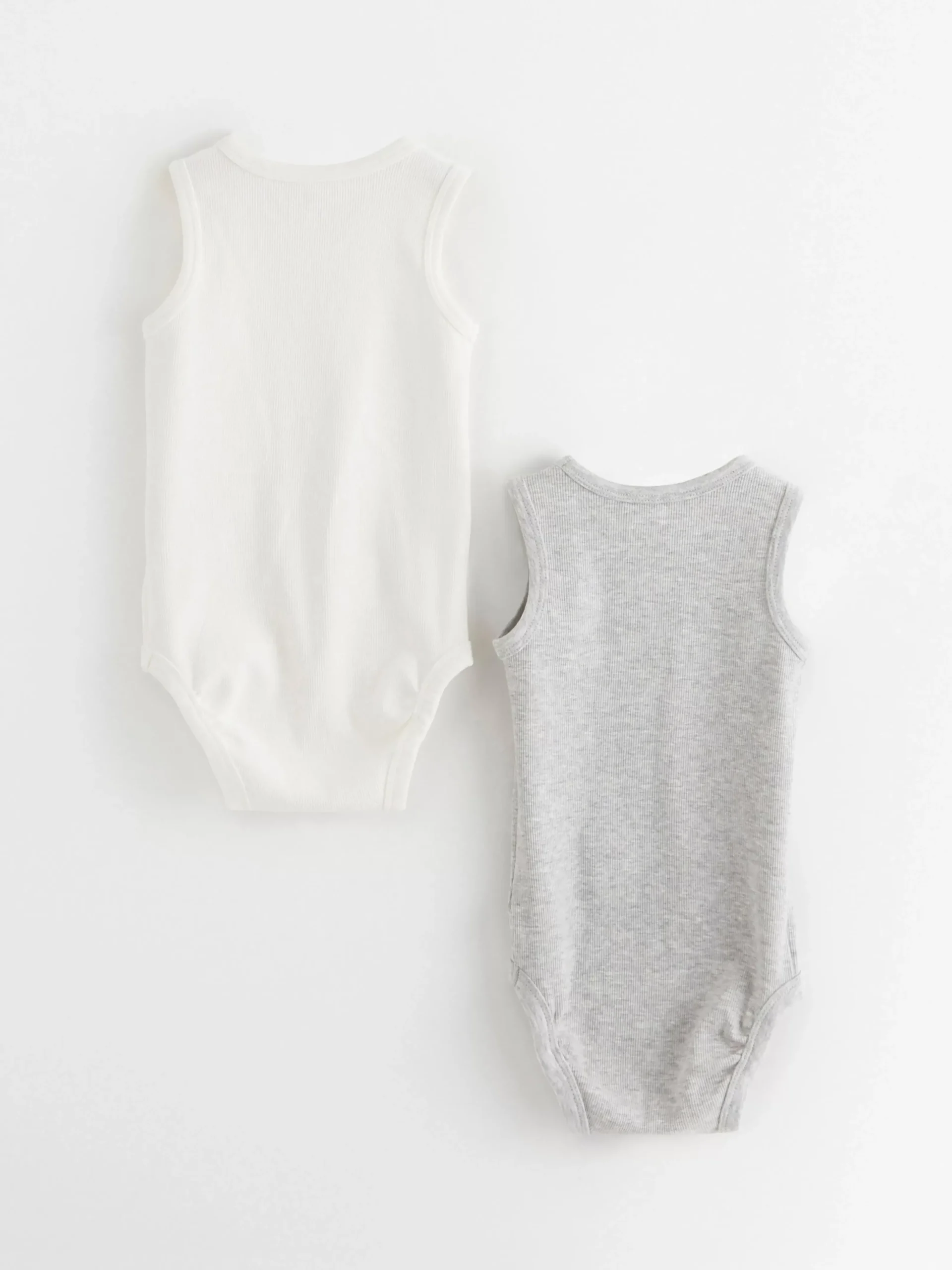 Bodies>Lindex 2-Pack Ribbade Armlosa Bodies Light Dusty White