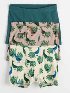 Underkläder>Lindex 3-Pack Ribbade Boxershorts Med Pafaglar Dusty Green