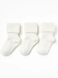 Nyfodd>Lindex 3-Pack Ribbade Strumpor Light Dusty White
